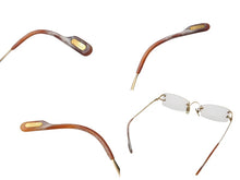 Load image into Gallery viewer, CARTIER カルティエ ツーポイント メガネ ゴールド オレンジ メタル 度入り 2648420 アイウェア 小物 美品 中古 4c074157