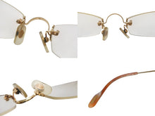 Load image into Gallery viewer, CARTIER カルティエ ツーポイント メガネ ゴールド オレンジ メタル 度入り 2648420 アイウェア 小物 美品 中古 4c074157