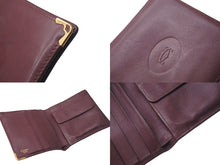 Load image into Gallery viewer, CARTIER カルティエ ヴィンテージ マストライン コンパクトウォレット ショートウォレット 財布 ボルドー 中古 4c074190