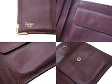 Load image into Gallery viewer, CARTIER カルティエ ヴィンテージ マストライン コンパクトウォレット ショートウォレット 財布 ボルドー 中古 4c074190