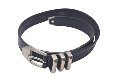 GIANNI VERSACE ジャンヌヴェルサーチ 3連ベルト クラシックロゴ イタリア製 ブラック サイズ75/30 良品 中古 4c074191