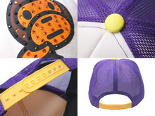 画像をギャラリービューアに読み込む, A BATHING APE アベイシングエイプ ベイビーマイロ ラインストーン JAPAN製 イエロー ホワイト パープル サイズF 美品 中古 4c074210