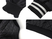 画像をギャラリービューアに読み込む, A BATHING APE アベイシングエイプ ロゴ スタジアムジャケット ブラック ナイロン スタジャン 刺繍 001LJH801002M サイズXXL 美品 中古 4c074217