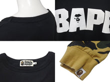 画像をギャラリービューアに読み込む, A BATHING APE アベイシングエイプ 迷彩切り替え長袖Tシャツ ロンT カモフラージュ XLサイズ 001LTH801009M 美品 中古 4c074225