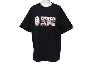 極美品 A BATHING APE BAPE アベイシングエイプ 001TEH801071M Tシャツ ブラック サイズ XL 中古 4c074229