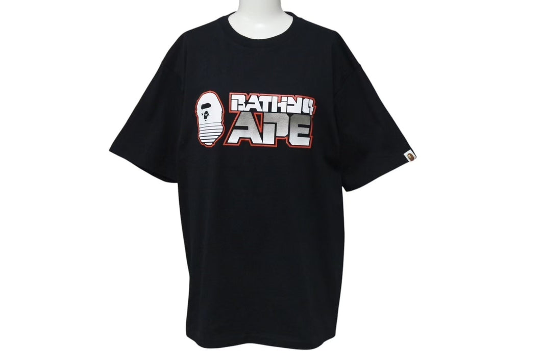 極美品 A BATHING APE BAPE アベイシングエイプ 001TEH801071M Tシャツ ブラック サイズ XL 中古 4c074229