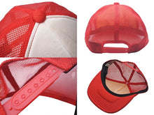 画像をギャラリービューアに読み込む, A BATHING APE アベイシングエイプ BAPEロゴ メッシュキャップ トラッカー ハット レッド ホワイト Mサイズ 中古 4c074231