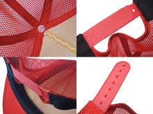 画像をギャラリービューアに読み込む, A BATHING APE アベイシングエイプ BAPEロゴ メッシュキャップ トラッカー ハット レッド ホワイト Mサイズ 中古 4c074231