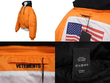 画像をギャラリービューアに読み込む, VETEMENTS ヴェトモン デムナ期 ALPHA ボンバージャケット リバーシブル 2017 オレンジ ブラック TA01298076 美品 中古 4c074256