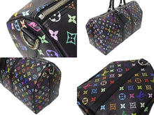 画像をギャラリービューアに読み込む, 新品未使用 LOUIS VUITTON ルイヴィトン LV × TM キーポル・バンドリエール 50 マルチカラー ブラック 村上隆 M13745 シルバー金具 中古 4c074329