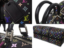 画像をギャラリービューアに読み込む, 新品未使用 LOUIS VUITTON ルイヴィトン LV × TM キーポル・バンドリエール 50 マルチカラー ブラック 村上隆 M13745 シルバー金具 中古 4c074329