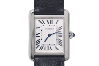 極美品 CARTIER カルティエ 時計 WSTA0030 タンクソロ SM クォーツ レディース SS シルバー クォーツ 中古 4c074340