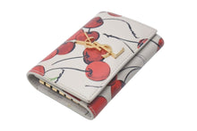 画像をギャラリービューアに読み込む, SAINT LAURENT サンローラン チェリー柄 日本限定 キーケース5連 654062 ロゴ 美品 中古 4c074847