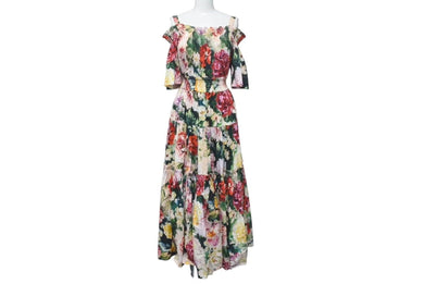 極美品 DOLCE&GABBANA ドルチェアンドガッバーナ Flower print dress 花柄 ワンピース コットン 36 F68E1T HS5CY 中古 4c074860