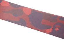 画像をギャラリービューアに読み込む, A BATHING APE アベイシングエイプ BAPE ベイプ ベルト レザー レッド ライトストーン シルバー金具 美品 中古 4c075101