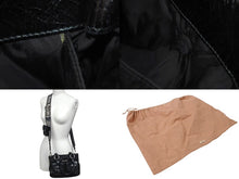 画像をギャラリービューアに読み込む, MIUMIU ミュウミュウ 21SS ヴィッテロ 2WAY レザー ショルダーバッグ ブラック ナイロン ロゴ ハンドバッグ シルバー金具 美品 中古 4c075111