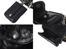 画像をギャラリービューアに読み込む, MIUMIU ミュウミュウ 21SS ヴィッテロ 2WAY レザー ショルダーバッグ ブラック ナイロン ロゴ ハンドバッグ シルバー金具 美品 中古 4c075111