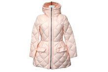 画像をギャラリービューアに読み込む, 極美品 MIUMIU ミュウミュウ 14AW キルティング ダウンコート ピンク フーディ― ナイロン MS1025 アウター ロゴ サイズ38 中古 4c075115