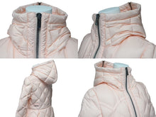 画像をギャラリービューアに読み込む, 極美品 MIUMIU ミュウミュウ 14AW キルティング ダウンコート ピンク フーディ― ナイロン MS1025 アウター ロゴ サイズ38 中古 4c075115