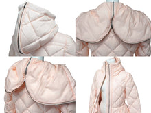 画像をギャラリービューアに読み込む, 極美品 MIUMIU ミュウミュウ 14AW キルティング ダウンコート ピンク フーディ― ナイロン MS1025 アウター ロゴ サイズ38 中古 4c075115