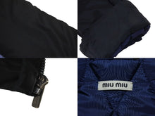 画像をギャラリービューアに読み込む, MIUMIU ミュウミュウ ダウンジャケット AMM1 2014 1348 ML348 R142 1IGV ブラック ネイビー 美品 中古 4c075116