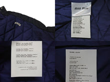 画像をギャラリービューアに読み込む, MIUMIU ミュウミュウ ダウンジャケット AMM1 2014 1348 ML348 R142 1IGV ブラック ネイビー 美品 中古 4c075116