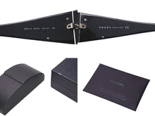 画像をギャラリービューアに読み込む, 極美品 PRADA プラダ サングラス SPR11H 7JS-1A1 サイズ57□14 135 ロゴ金具 スクエア ブラック グレー 中古 4c075126