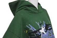 画像をギャラリービューアに読み込む, 新品同様 SP5DER スパイダー Web Hoodie ウェブ フーディー パーカー 23SS サイズL Young Thug プリント グリーン 中古 4c075161