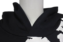 画像をギャラリービューアに読み込む, 新品同様 DENIMTEARS デニムティアーズ コットンリース プルオーバースウェットパーカー フラワー ブラック サイズS 中古 4c075169