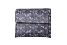 画像をギャラリービューアに読み込む, 新品未使用品 GOYARD ゴヤール マリニー ウォレット コインケース 小銭入れ カードケース PVC レザー ネイビー 中古 4c075267