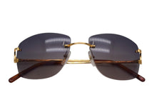 Load image into Gallery viewer, 極美品 CARTIER カルティエ メガネ リムレス ブラウン サングラス ゴールド金具 メタル プラスチック 中古 4c075278