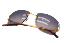 Load image into Gallery viewer, 極美品 CARTIER カルティエ メガネ リムレス ブラウン サングラス ゴールド金具 メタル プラスチック 中古 4c075278