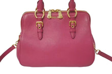 画像をギャラリービューアに読み込む, 極美品 MIUMIU ミュウミュウ Mandras マンドラス 2WAYS ハンドバッグ ピンク レザー RL0058 ゴールド金具 中古 4c075377