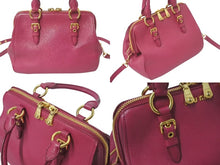 画像をギャラリービューアに読み込む, 極美品 MIUMIU ミュウミュウ Mandras マンドラス 2WAYS ハンドバッグ ピンク レザー RL0058 ゴールド金具 中古 4c075377