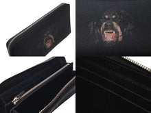 画像をギャラリービューアに読み込む, Givenchy ジバンシー 長財布 ロットワイラー 長財布 ブラック レザー シルバー金具 美品 中古 4c075413