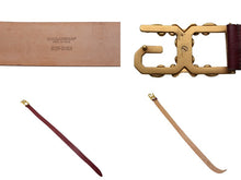 画像をギャラリービューアに読み込む, DOLCE&amp;GABBANA ドルチェアンドガッバーナ ベルト D&amp;G ロゴバックル レッド レザー ゴールド金具 美品 中古 4c075431