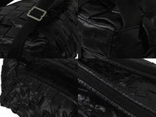 画像をギャラリービューアに読み込む, BOTTEGA VENETA ボッテガヴェネタ カセット イントレチャート フォールドオーバー バックパック ブラック レザー 美品 中古 4c075460