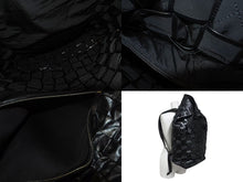 画像をギャラリービューアに読み込む, BOTTEGA VENETA ボッテガヴェネタ カセット イントレチャート フォールドオーバー バックパック ブラック レザー 美品 中古 4c075460