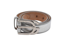 画像をギャラリービューアに読み込む, 極美品 DOLCE&amp;GABBANA ドルチェアンドガッバーナ ベルト D&amp;G ロゴバックル シルバー レザー BE0289 中古 4c075463