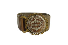 画像をギャラリービューアに読み込む, DOLCE&amp;GABBANA ドルチェアンドガッバーナ ヘリテージベルト ブラウン ラバー レザー レディースコレクション 美品 中古 4c075464