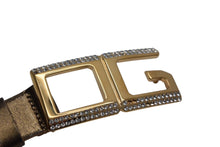 画像をギャラリービューアに読み込む, DOLCE&amp;GABBANA ドルチェアンドガッバーナ D&amp;Gロゴベルト メタリックレザー ラインストーン レディース 美品 中古 4c075466