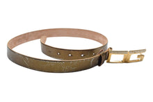 画像をギャラリービューアに読み込む, DOLCE&amp;GABBANA ドルチェアンドガッバーナ D&amp;Gロゴベルト メタリックレザー ラインストーン レディース 美品 中古 4c075466