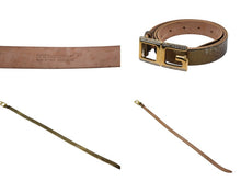 画像をギャラリービューアに読み込む, DOLCE&amp;GABBANA ドルチェアンドガッバーナ D&amp;Gロゴベルト メタリックレザー ラインストーン レディース 美品 中古 4c075466