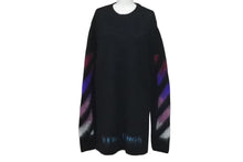 画像をギャラリービューアに読み込む, 極美品 OFF WHITE オフホワイト バックアロー モヘアウールニット セーター ブラック サイズS 中古 OMHA036F17650004 4c075511