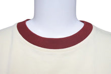 画像をギャラリービューアに読み込む, MIU MIU ミュウミュウ 22SS クロップドリンガー 半袖Tシャツ コットン ワインレッド イエロー サイズXS 美品 中古 4c075524