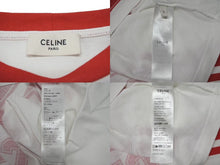 画像をギャラリービューアに読み込む, CELINE セリーヌ クロップド ロゴ 半袖Ｔシャツ ホワイト レッド コットン トップス 16 背番号 2X09D671Q サイズS 美品 中古 4c075525
