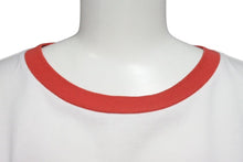 画像をギャラリービューアに読み込む, CELINE セリーヌ クロップド ロゴ 半袖Ｔシャツ ホワイト レッド コットン トップス 16 背番号 2X09D671Q サイズS 美品 中古 4c075525