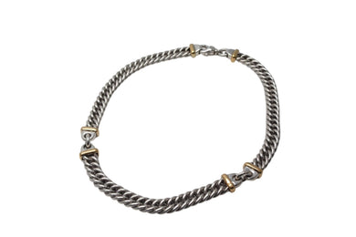 極美品 TIFFANY&Co. ティファニー ヴィンテージ 喜平 コンビネックレス 重量約102.4g 全長約41.5cm 18K シルバー 925 中古 4c075575