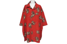 画像をギャラリービューアに読み込む, 極美品 Ruff Ryders ラフライダー 半袖シャツ 総柄シャツ 51437 KOREA製 ポリエステル レッド 中古 4c075585