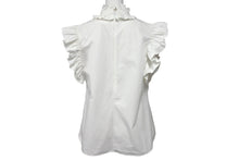 Load image into Gallery viewer, JIL SANDER ジルサンダー ノースリーブフリルシャツ J01NC0101 J45002 イタリア製 コットン ホワイト サイズ34 美品 中古 4c075590